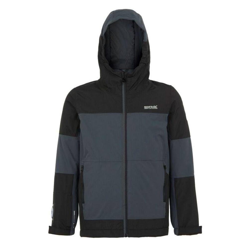 Regatta Childrens/Kids Beamz IV Waterproof Jacket / Seal Grey/Black